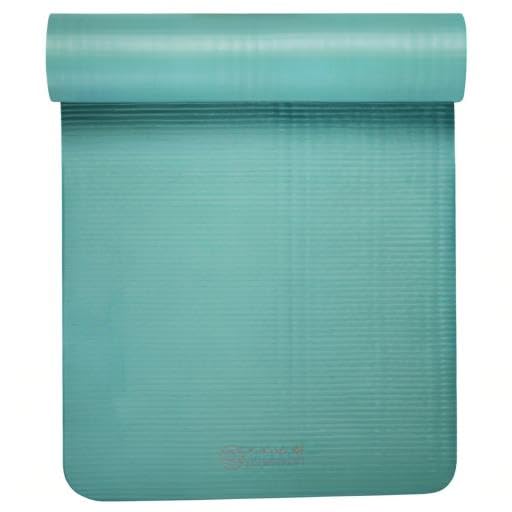 Gaiam Essentials Thick Yoga Mat Fitness & Exercise Mat With Easy-Cinch Carrier Strap, Teal, 72"L X 24"W X 2/5 Inch Thick