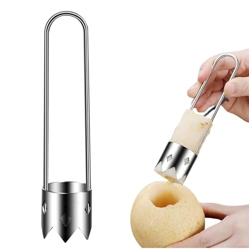 Red Bell Pepper Seed Corer Remover Tool with Ergonomic Handle, 2025 Upgraded Stainless Steel Fruit and Vegetable Corer Tool, Red Bell Peppers Cutter for Vegetables Fruit Corer Kitchen Gadget (1)