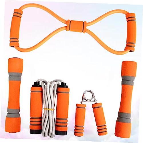 Happyyami 5pcs Exercise Supplies Power Rack Jump Accessories Pulley Barbell Pad Equipment Lifting Belt Exercise Mat Grip Strength Trainer Rope Pull up Bar Fitness Supplies Sports Accessory