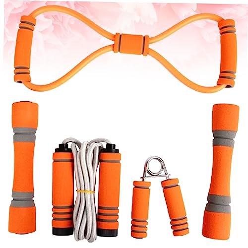 Happyyami 5pcs Exercise Supplies Power Rack Jump Accessories Pulley Barbell Pad Equipment Lifting Belt Exercise Mat Grip Strength Trainer Rope Pull up Bar Fitness Supplies Sports Accessory