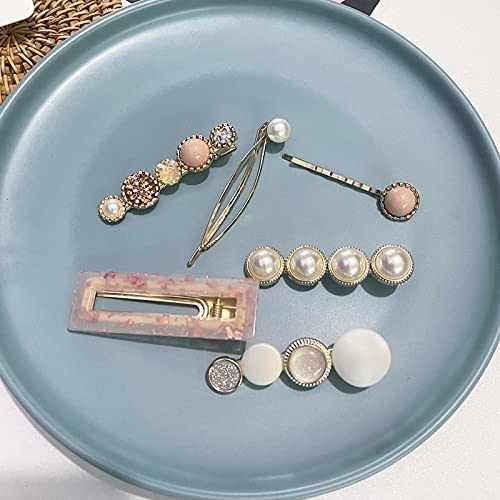 Mehayi 20 PCS Pearls Hair Clips Fashion Korean Style Acrylic Resin Hair Barrettes Hair Clip Hairpins for Women and Ladies Girls Headwear Styling Tools Hair Accessories