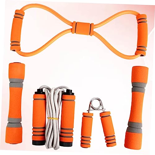 Happyyami 5pcs Exercise Supplies Power Rack Jump Accessories Pulley Barbell Pad Equipment Lifting Belt Exercise Mat Grip Strength Trainer Rope Pull up Bar Fitness Supplies Sports Accessory