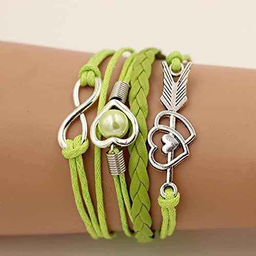 JIJIBA Leather Bracelets For Women Wrap Infinity Love Heart Friendship Antique Leather Charm Bracelet