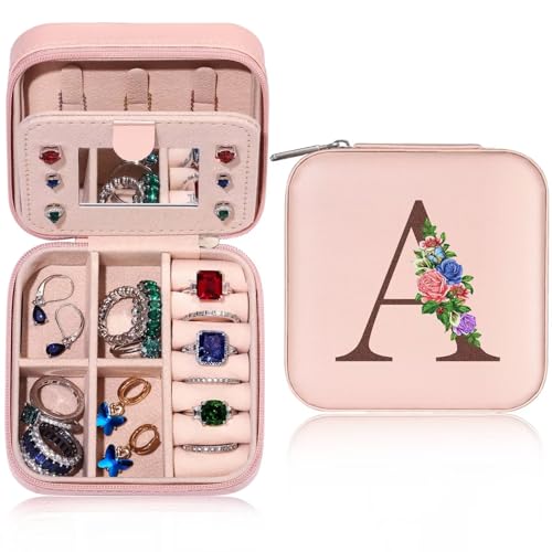 TINGN Gifts for Teenage Girls -Travel Jewellery Case, Travel Jewellery Organiser, Mini Jewellery Box, Travel Jewellery Box,18th Birthday Gifts for Girls, Jewellery Box A