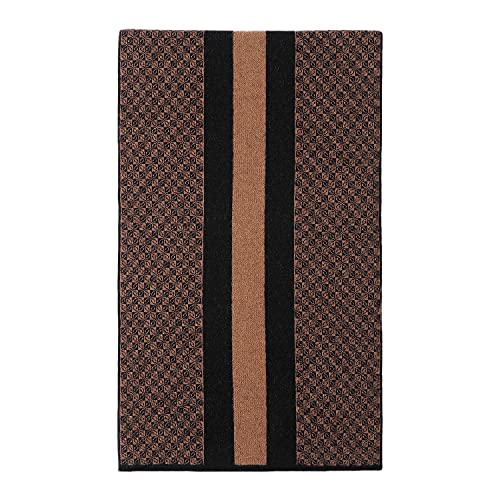 WANYING Autumn Winter 6% Wool Men's Scarf Knitted Scarves Wool Muffler for Men Fashion Chic Casual Business - Small Checkered Black & Brown