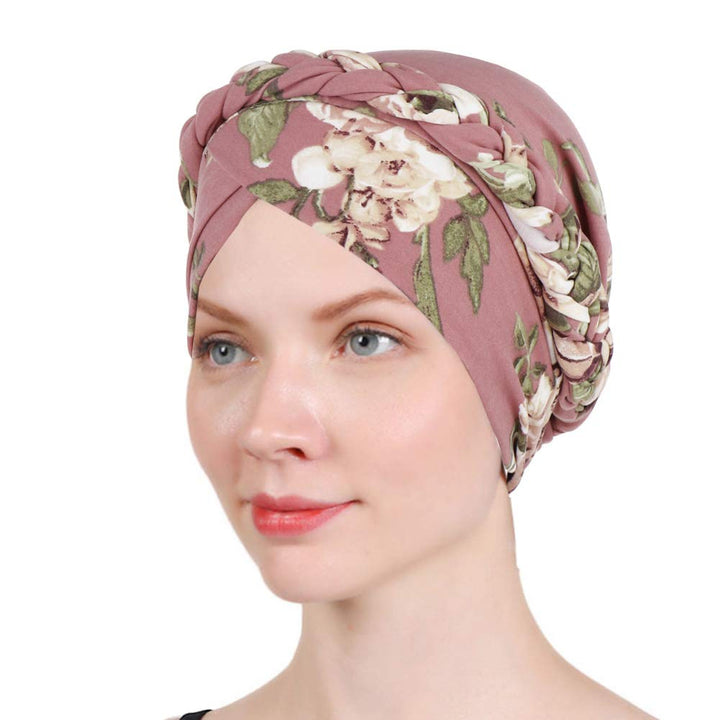 1 Pack / 2 Packs Women Turban Twisted Beaded Braid Chemical Cancer