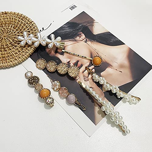 Mehayi 20 PCS Pearls Hair Clips Fashion Korean Style Acrylic Resin Hair Barrettes Hair Clip Hairpins for Women and Ladies Girls Headwear Styling Tools Hair Accessories