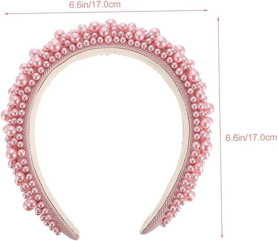 TRIXES Pink Beaded Headband - Women's Fashion Accessory - Pearl Beaded