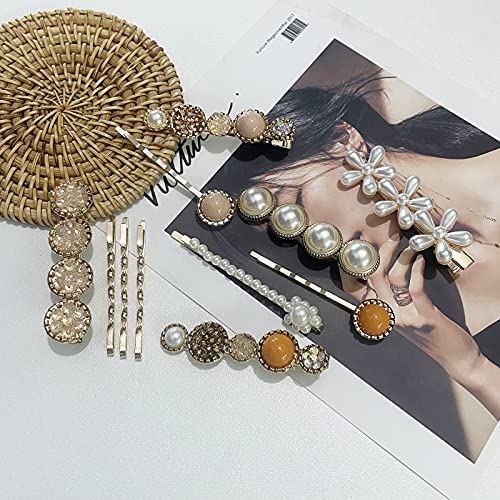 Mehayi 20 PCS Pearls Hair Clips Fashion Korean Style Acrylic Resin Hair Barrettes Hair Clip Hairpins for Women and Ladies Girls Headwear Styling Tools Hair Accessories