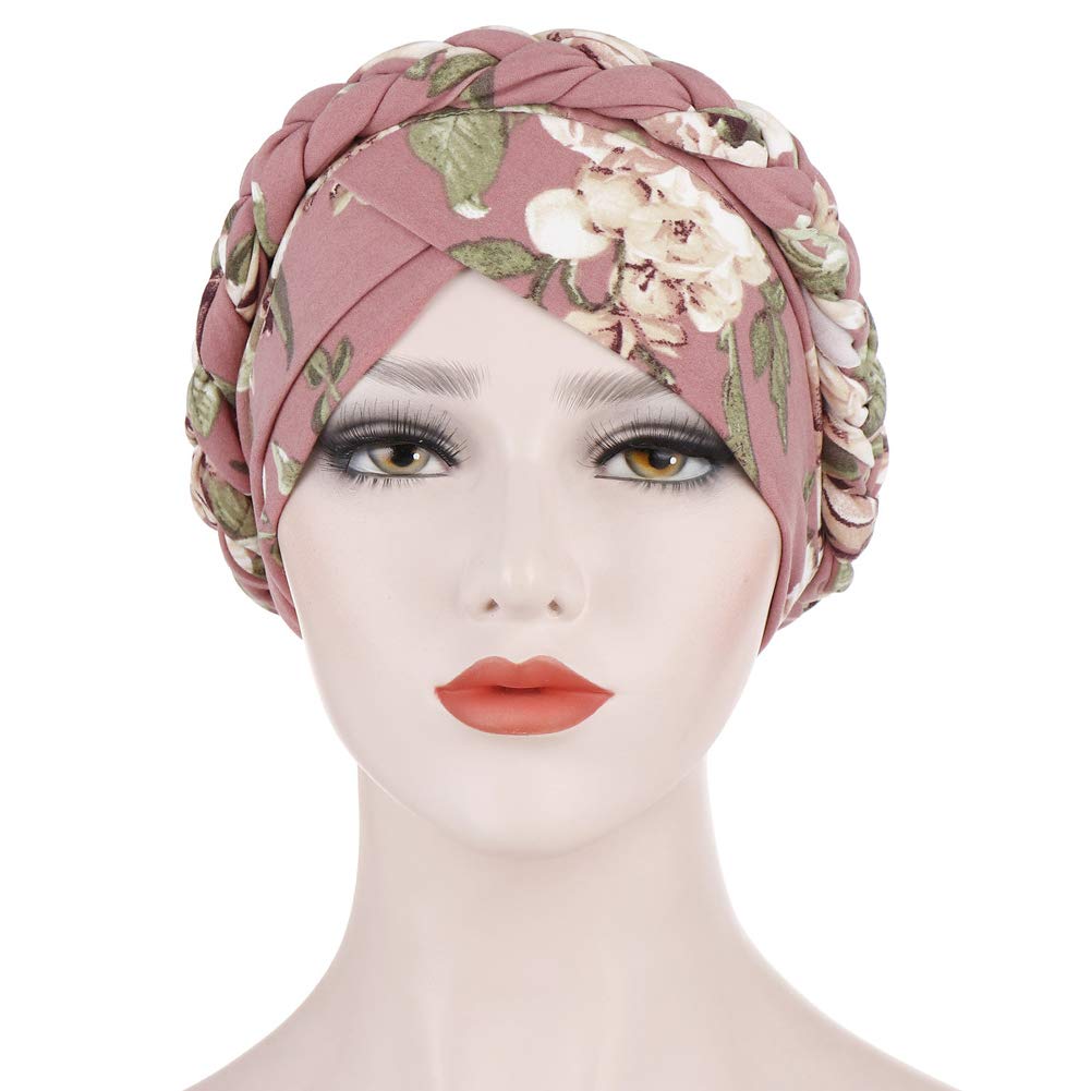 1 Pack / 2 Packs Women Turban Twisted Beaded Braid Chemical Cancer