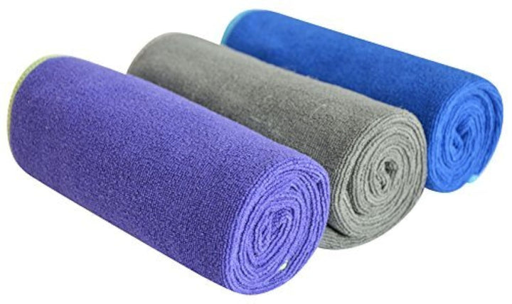 SINLAND Microfiber Gym Towels Sports Fitness Workout Sweat Towel Super Soft and Absorbent 3 Pack 16 Inch X 32 Inch