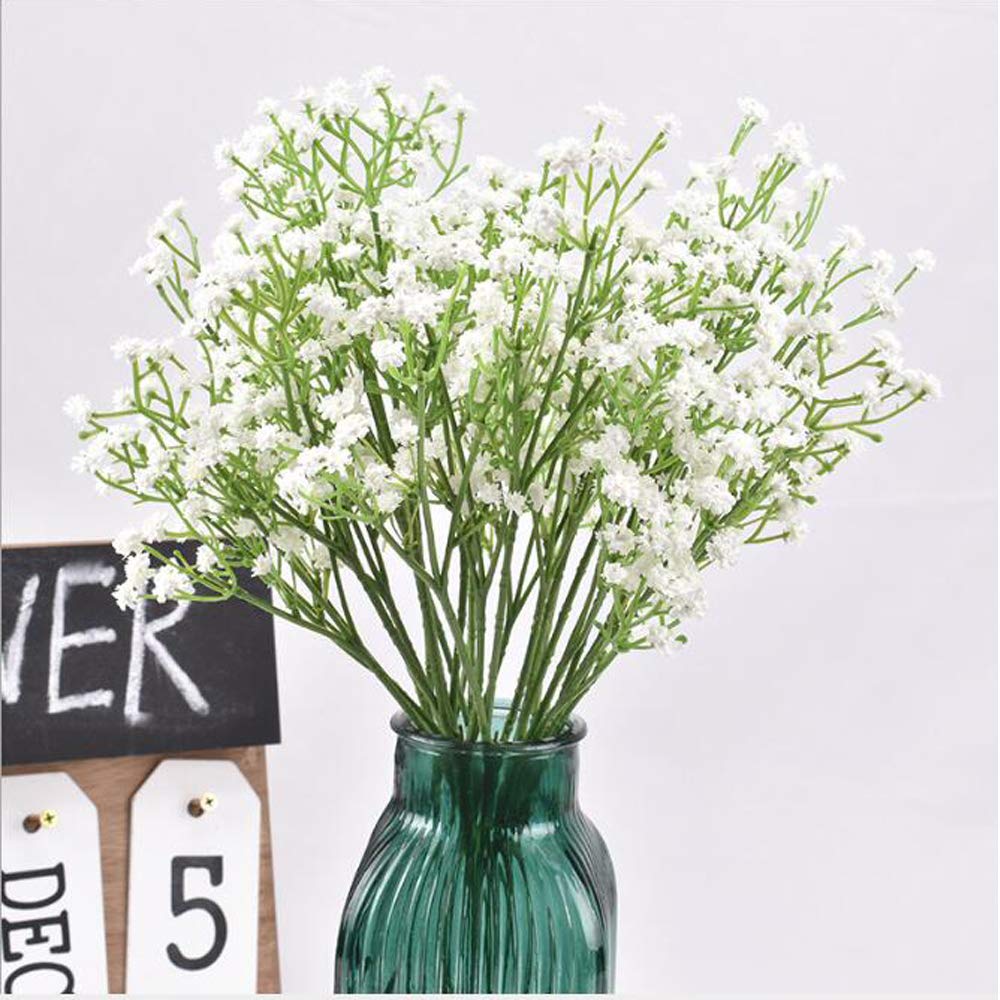 5Pcs Artificial Flowers, Fake Flowers Silk Plastic Artificial Gypsophila Realistic Flower Arrangements