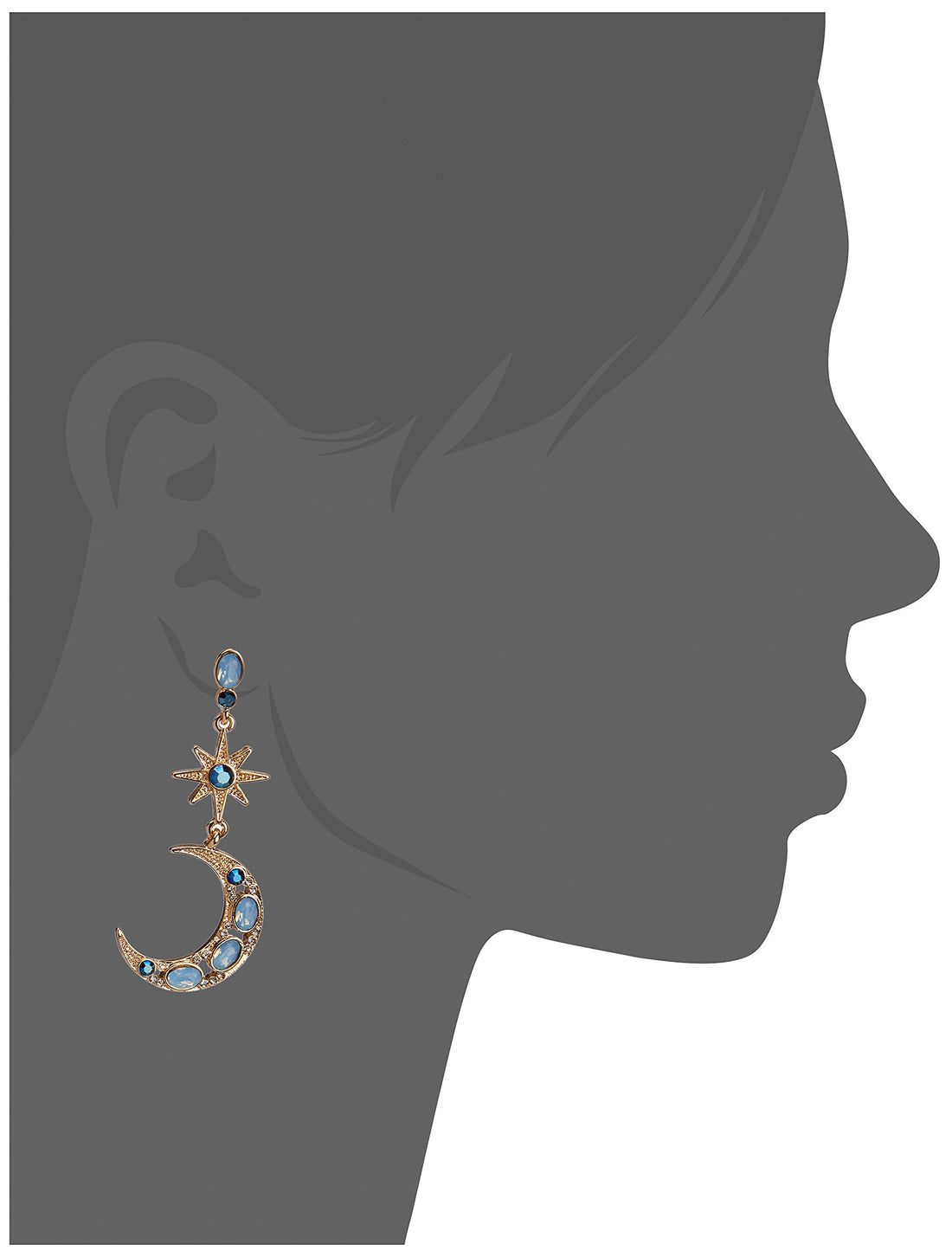 Betsey Johnson Celestial Moon & Star Drop Earrings