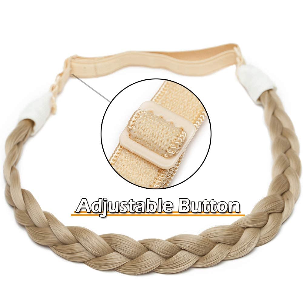 Plaited Headband Twist Hair Bands Fashion Plait Braided Hair Accessories Stretchable Synthetic [Ash Blonde]