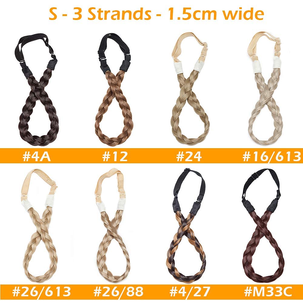 Plaited Headband Twist Hair Bands Fashion Plait Braided Hair Accessories Stretchable Synthetic [Ash Blonde]