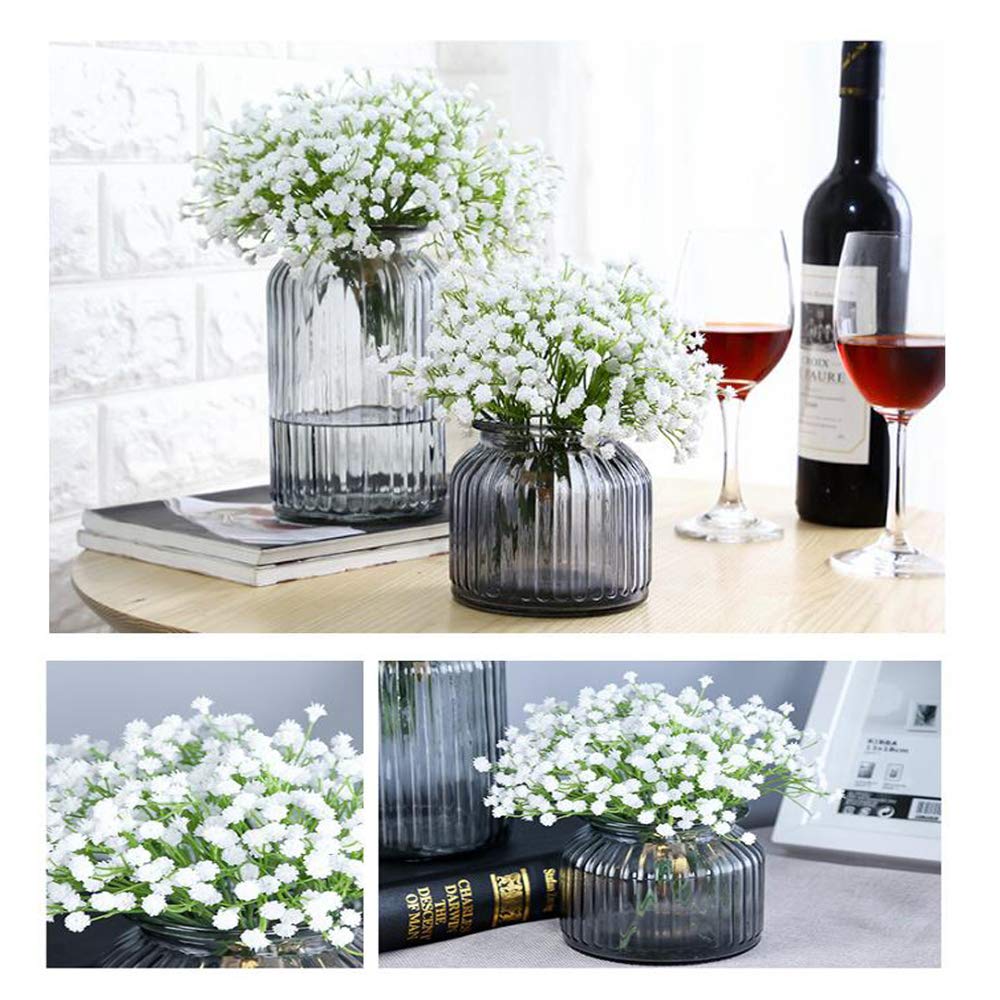 5Pcs Artificial Flowers, Fake Flowers Silk Plastic Artificial Gypsophila Realistic Flower Arrangements