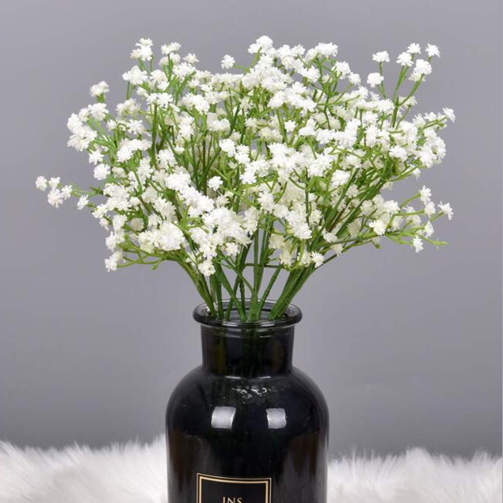 5Pcs Artificial Flowers, Fake Flowers Silk Plastic Artificial Gypsophila Realistic Flower Arrangements