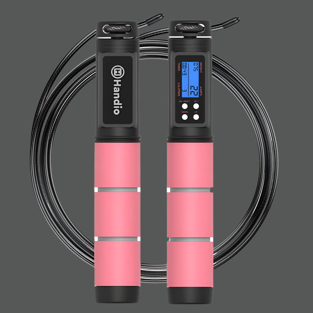 Jump Rope, H Handio Jump Rope with Counter, Workout Jumping Rope with Steel Ball Bearings, Adjustable Length Speed Skipping Rope for Men Women Kids Home Gym, Crossfit, Fitness Exercise