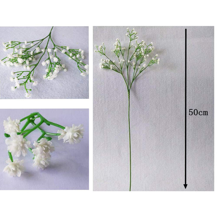 5Pcs Artificial Flowers, Fake Flowers Silk Plastic Artificial Gypsophila Realistic Flower Arrangements