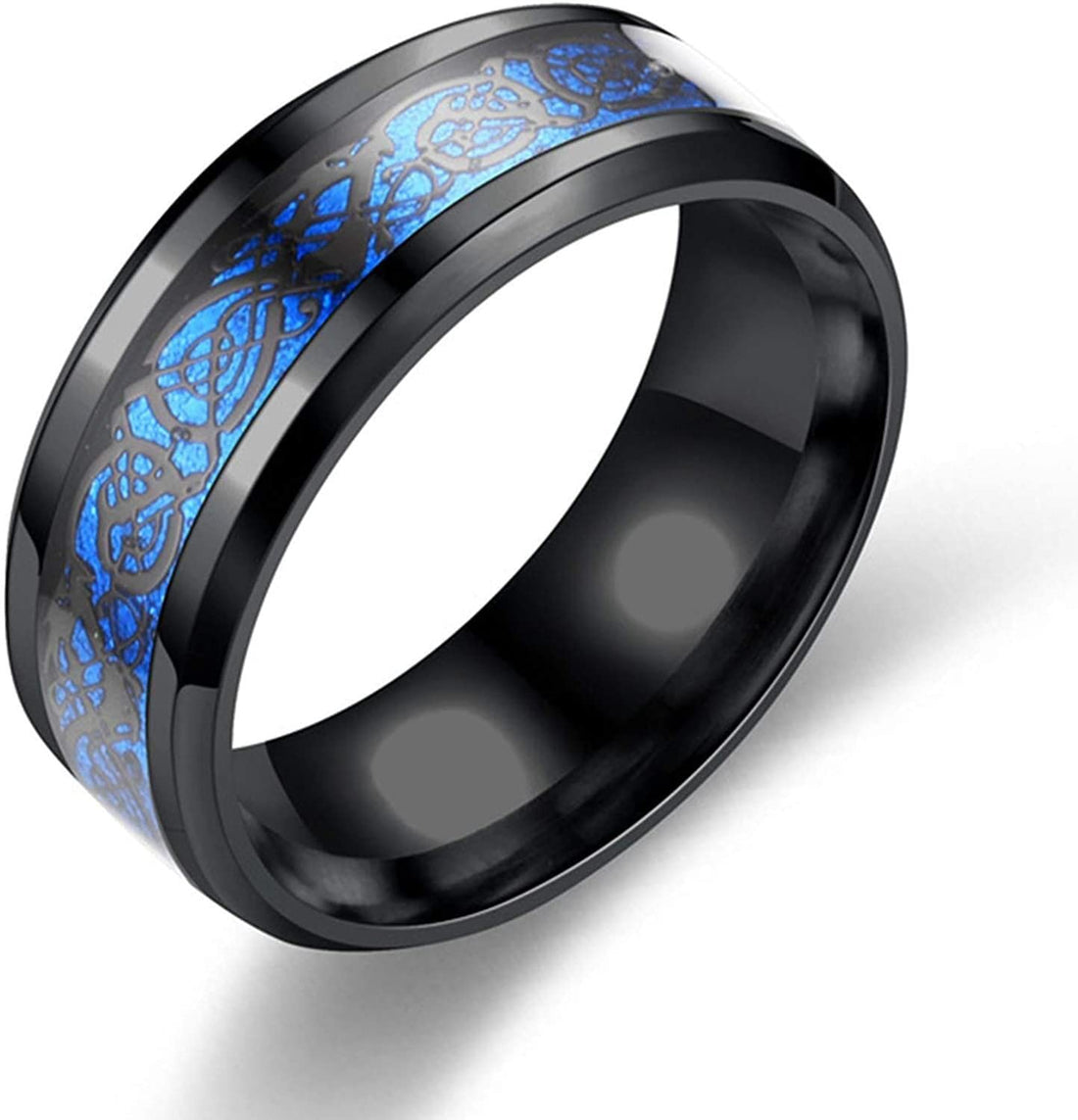 Finger Band Fashion Simple Men Luminous Dragon Pattern Glowing Ring Jewelry Accessory