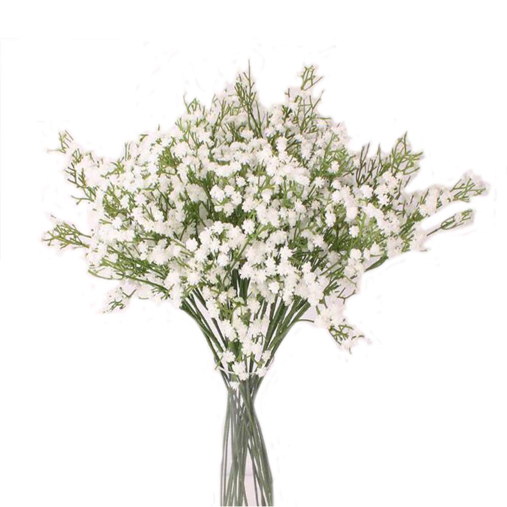 5Pcs Artificial Flowers, Fake Flowers Silk Plastic Artificial Gypsophila Realistic Flower Arrangements