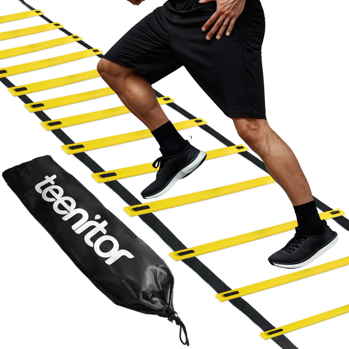 Teenitor 13 Rung Agility Ladder Speed Ladder Training Ladder for Soccer, Speed, Football Fitness Feet Training Carry Bag Agility Training Equipment, Workout Ladder, Sports Agility Ladders for Kids