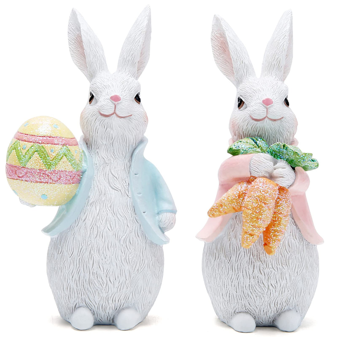 Hodao Easter Bunny Decorations Spring Indoor Home Decor Classic Rabbit Figurines Gifts