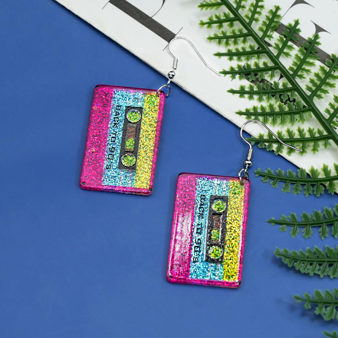 80s Neon Earrings for Women Cassette Tape Earrings Acrylic Drop Earrings Retro Radio Dangle Earrings for 80's 90's Outfit Party Halloween Costume 80s Accessories for Women Neon 80s Jewelry-Tape 1pcs