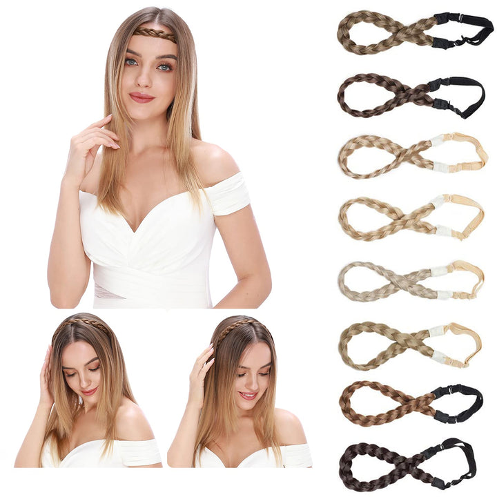 Plaited Headband Twist Hair Bands Fashion Plait Braided Hair Accessories Stretchable Synthetic [Ash Blonde]