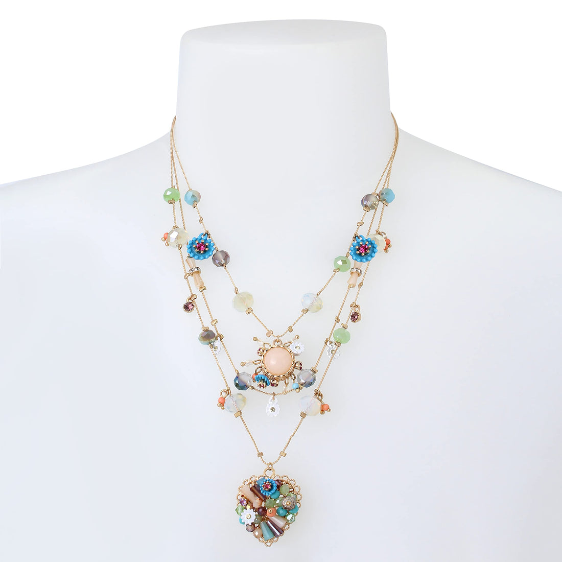 Betsey Johnson Woven Heart Layered Necklace