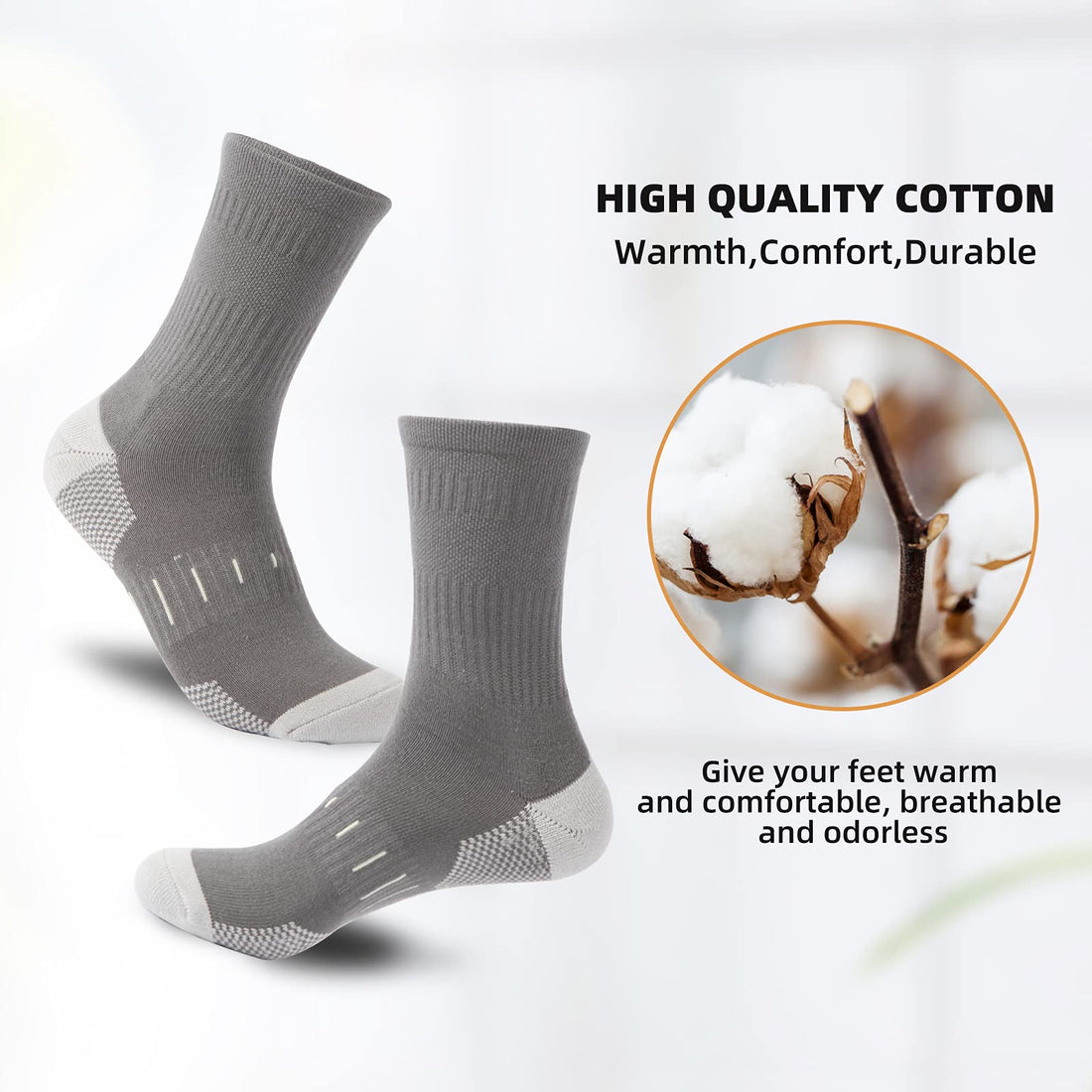 3, 6 or 9 Pairs Men's Dress Sock Same inside and outside Cotton Socks Classic Comfortable