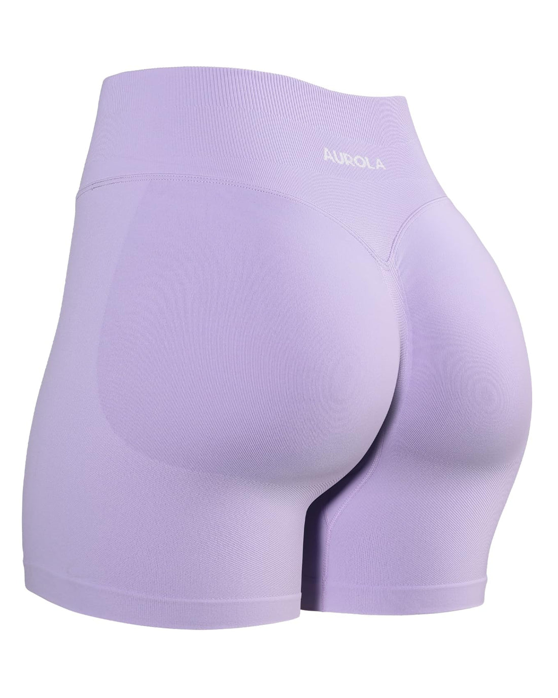 AUROLA Influence Collection Workout Shorts for Women,No Roll Up Squat Proof New Scrunch Seamless Compression Gym Short, Lavender, S