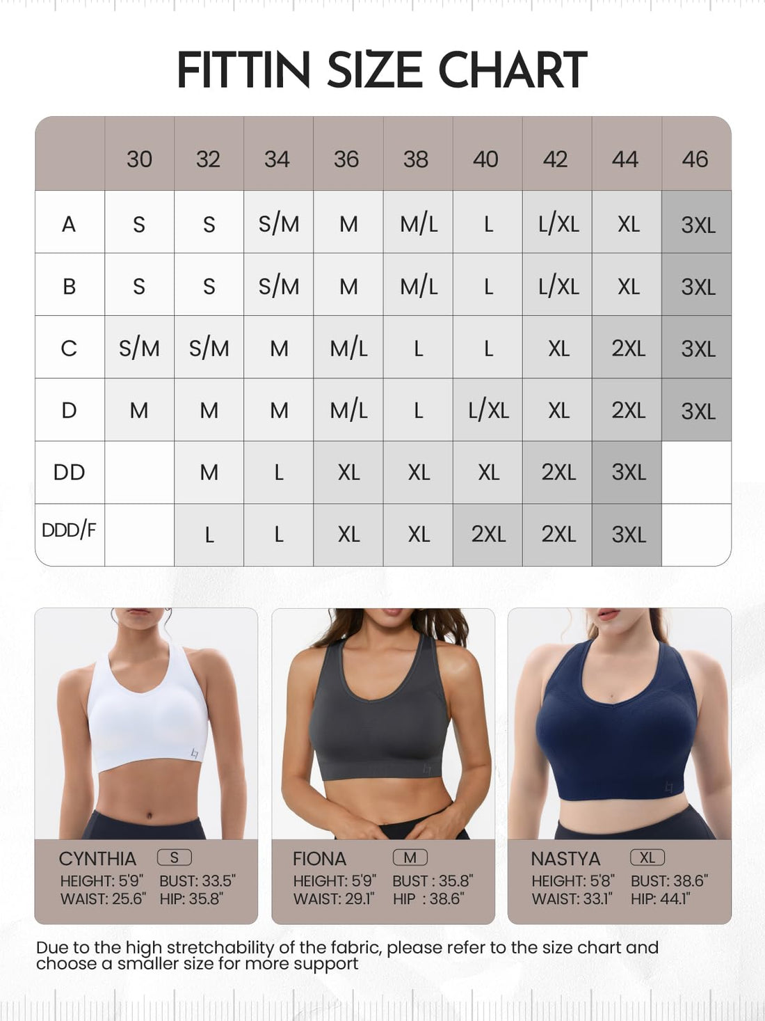 FITTIN Racerback Sports Bras for Women - Padded Seamless High Impact Support for Yoga Gym Workout Fitness