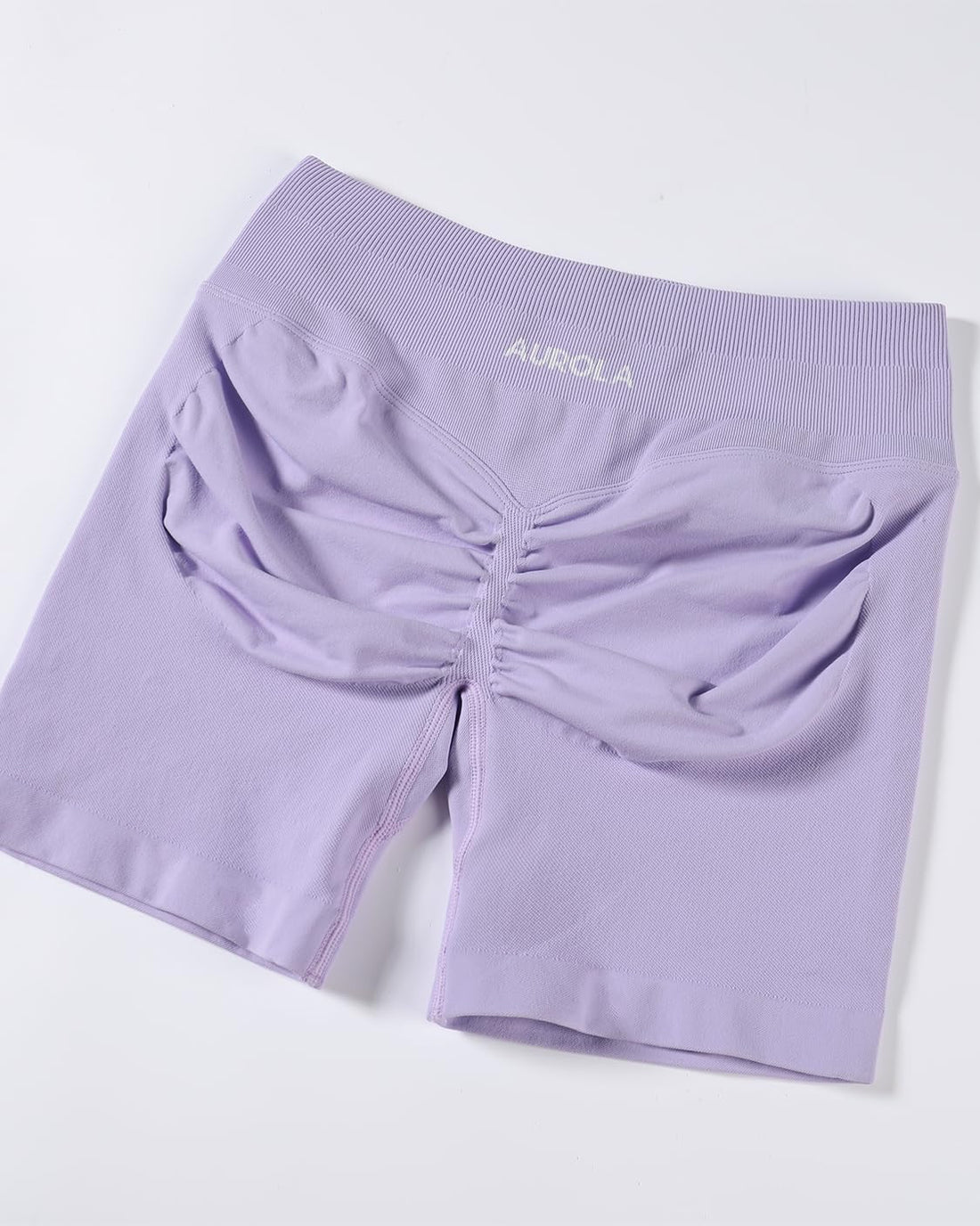 AUROLA Influence Collection Workout Shorts for Women,No Roll Up Squat Proof New Scrunch Seamless Compression Gym Short, Lavender, S