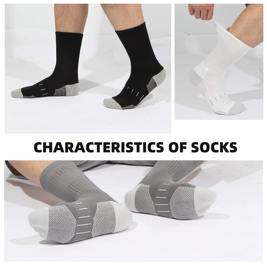 3, 6 or 9 Pairs Men's Dress Sock Same inside and outside Cotton Socks Classic Comfortable