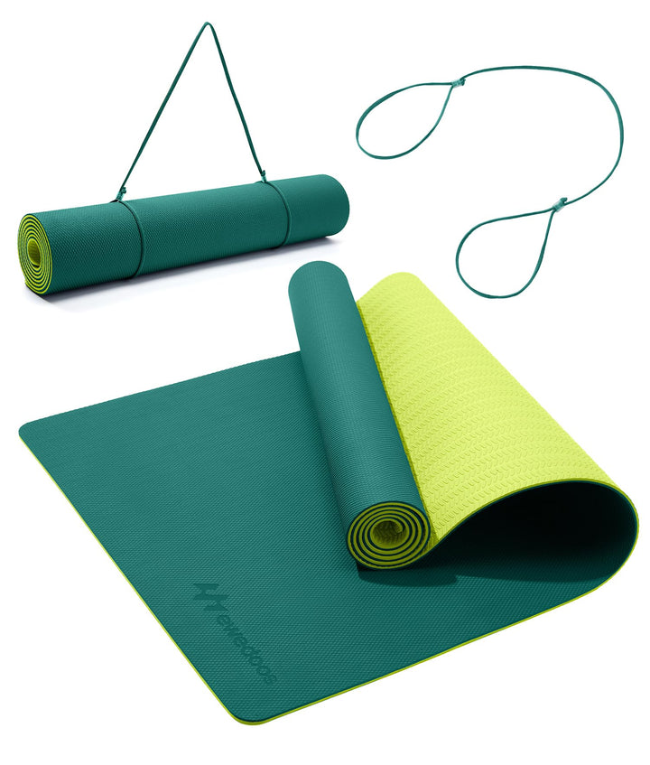 Ewedoos Eco Friendly Yoga Mat Thick TPE Yoga Mat Non Slip Yoga Mats Anti-tear Exercise Workout Mat for Women Men Kids Yoga, Pilates and Fitness