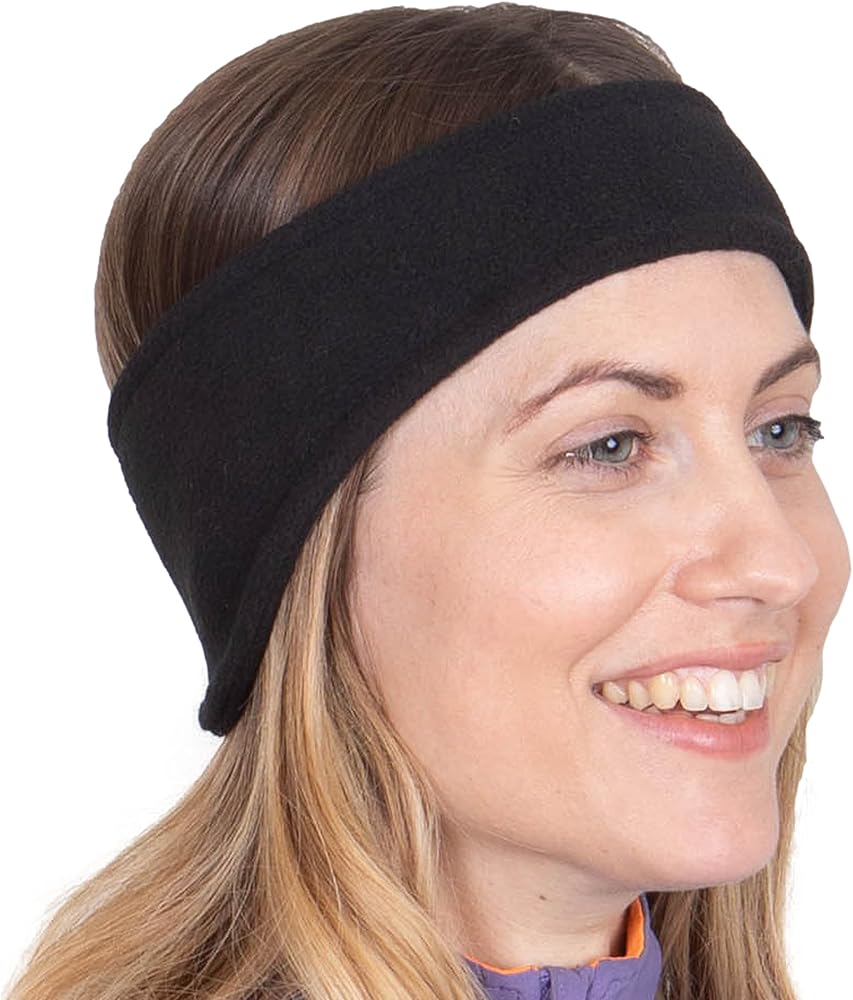 2PCS Fleece Ponytail Headband, Lightweight Winter Headband Ear Muff