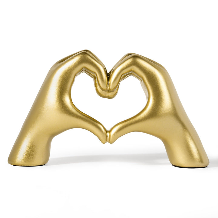 Heart Hands Sculpture - Gold Decor Living Room Accessories - Heart Shaped Table Sculptures Home Decor Statue - Cute Small Shelf Decor Aesthetic - I Love You Gifts Girlfriend Birthday Women Anniversary