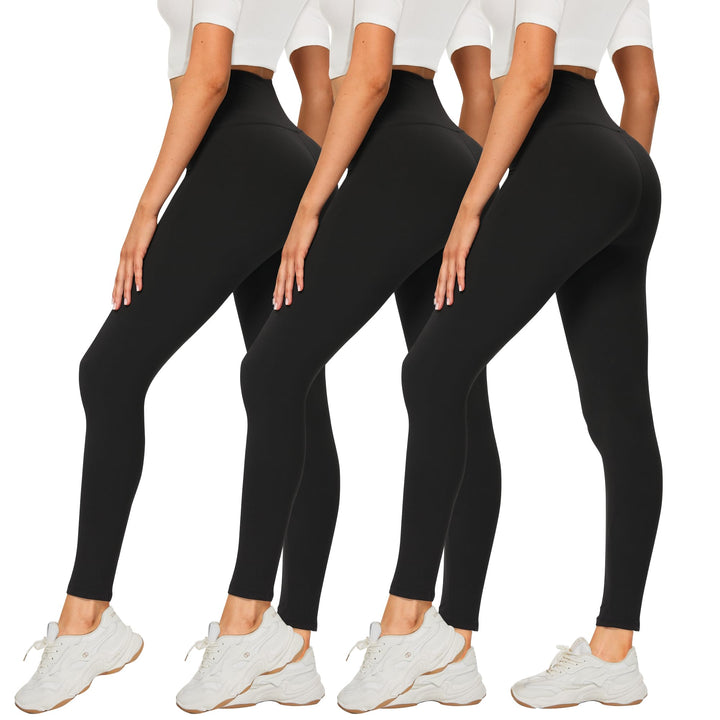 3 Pack Leggings for Women High Waisted Black Leggings Tummy Control Stretchy Pants