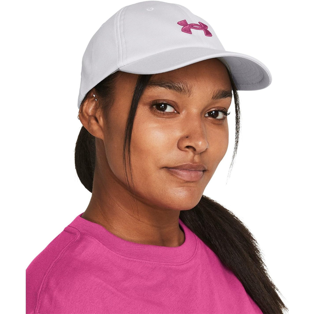 Under Armour Womens Blitzing Adjustable Cap Sports Accessory Heather Gray As Pink One Size