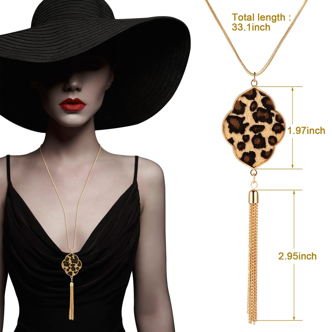 Hicarer 3 Pieces Leopard Earrings Bracelets Women Jewelry Bohemia Earrings Necklace Cheetah Set Multilayer Leather Cuff Boho for Large Wrists Cosplay Party Costume Accessories(Leopard Style)