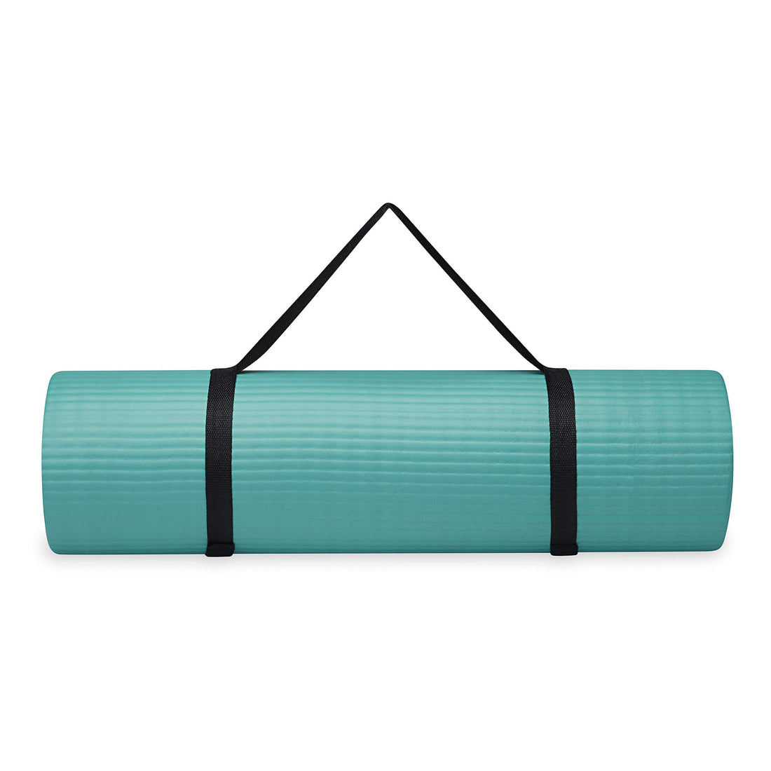 Gaiam Essentials Thick Yoga Mat Fitness & Exercise Mat With Easy-Cinch Carrier Strap, Teal, 72"L X 24"W X 2/5 Inch Thick