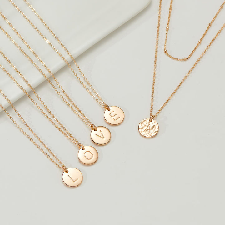 Vjoypro Gold Layered Initial Necklaces for Women, 14K Gold Necklace for Women Coin Pendant Initial A Letter Necklace Dainty Layering Initial Necklaces Jewelry for Women Teen, Y-Necklaces Gold