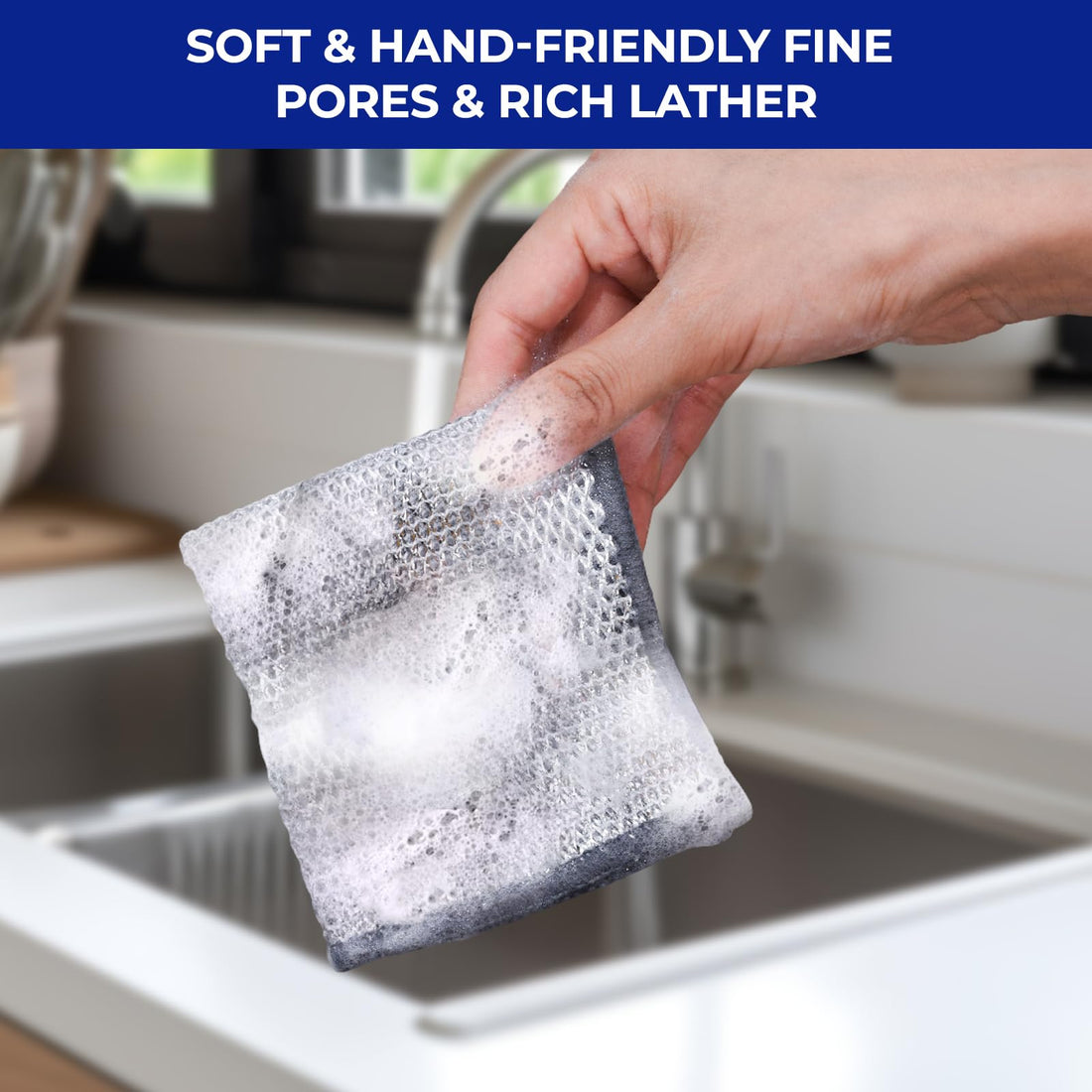 Wangjinpeng 8 pcs Wire Dishwashing Rag for Wet and Dry, No Scratches and No Odor, Reusable and Washable for Cookware, Sinks, Dishes, Stove Tops, 7.87" x 7.87"