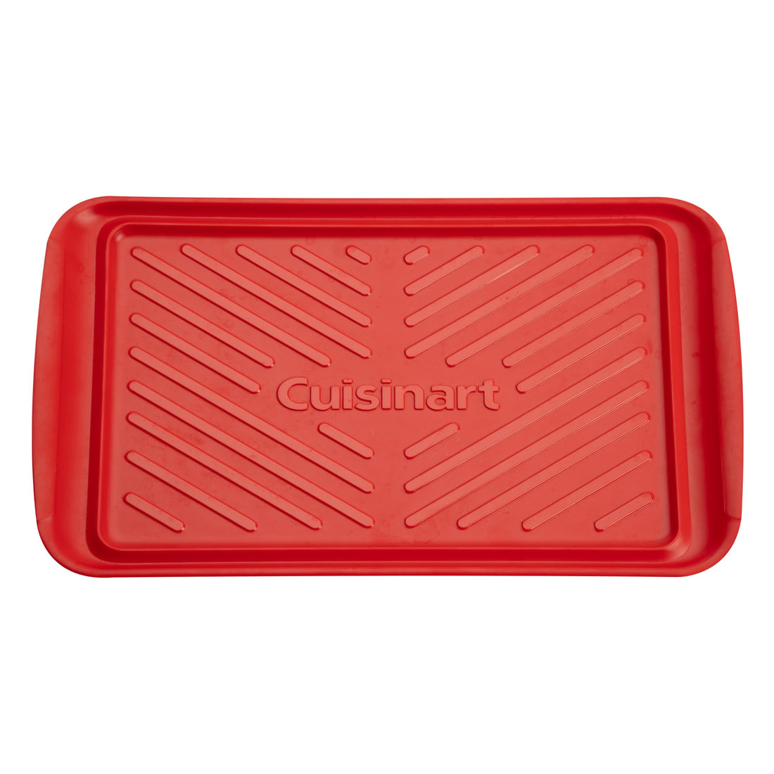 Cuisinart Grilling Prep and Serve Trays, 17x10.5 inch BBQ Safe for Food Handling, 2 Dishwasher Safe Nesting Trays Black and Red, Perfect Grilling Tray for Cooked and Raw Meat, Fits 6 Burgers