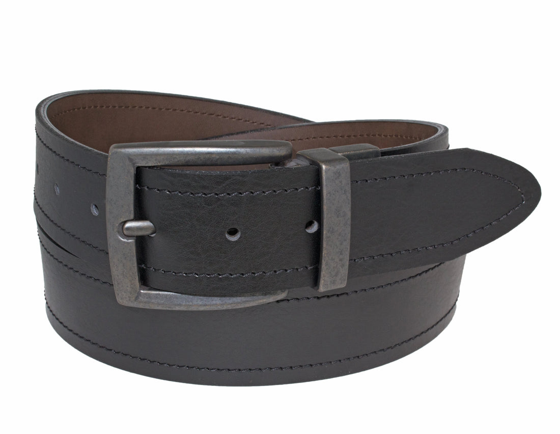 Men's Reversible Harness Belt, Black/Grey, 34