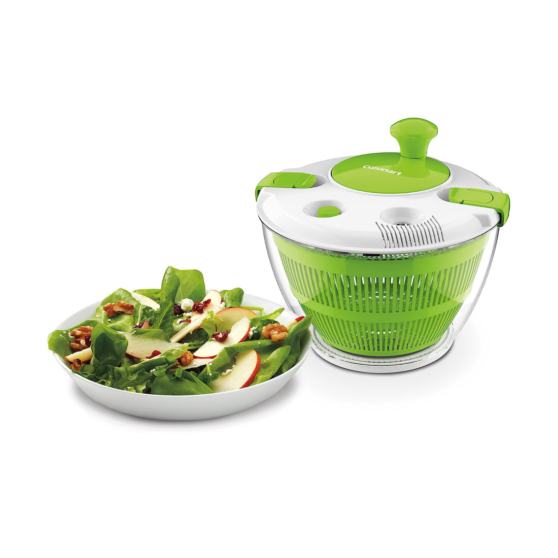 Cuisinart Large Spin Stop Salad Spinner- Wash, Spin & Dry Salad Greens, Fruits & Vegetables, 5qt, CTG-00-SAS1