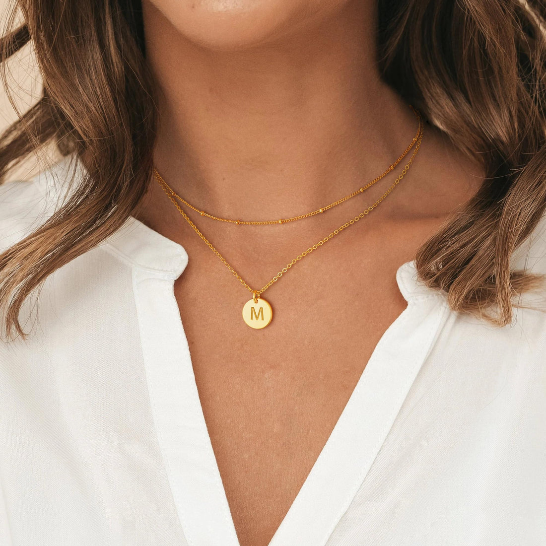 Vjoypro Gold Layered Initial Necklaces for Women, 14K Gold Necklace for Women Coin Pendant Initial A Letter Necklace Dainty Layering Initial Necklaces Jewelry for Women Teen, Y-Necklaces Gold