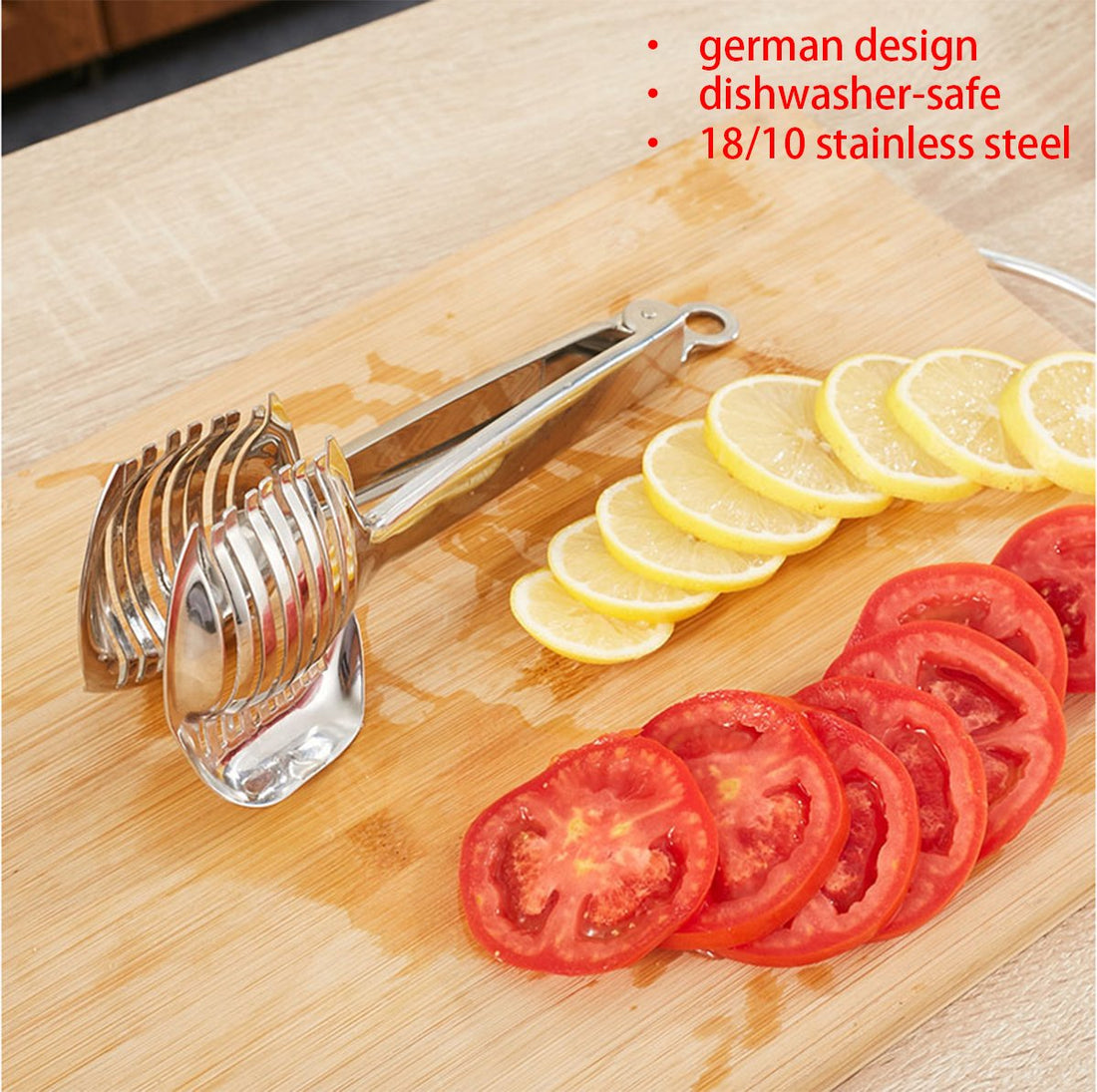 Best Utensils Tomato Slicer Lemon Cutter Multipurpose Handheld Round Fruit Tongs Stainless Steel Onion Holder Easy Slicing Kiwi Fruits & Vegetable Tools Kitchen Cutting Aid Gadgets Tool