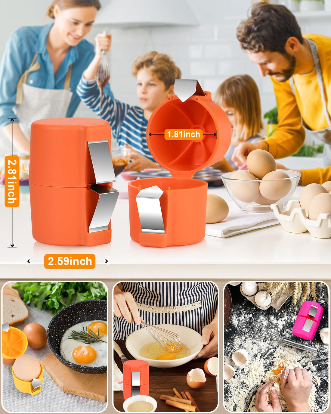 Upgrade Egg Separators Tools, Portable Egg Shell Opener Gadgets for Raw Eggs, Home Kitchen Multifunctional Handheld Eggs Breaker with Stainless Steel Blade for Baking Cooking